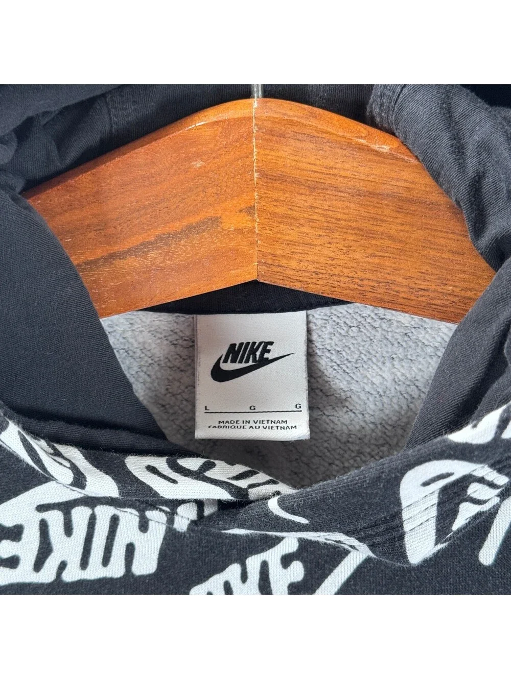 Nike Sportswear Club All-Over Print Pullover Hoodie - L
